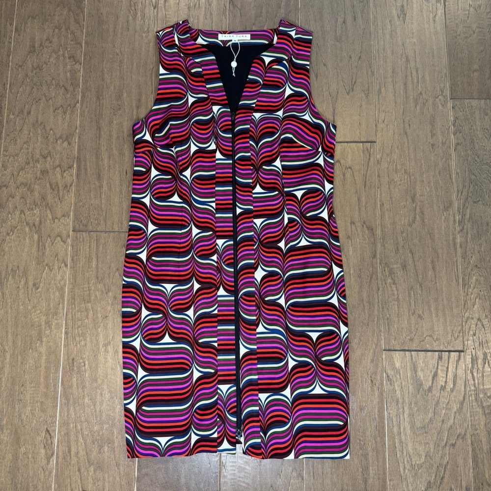Trina Turk Zip-Front Midi Sheath Dress - Picture 2 of 16
